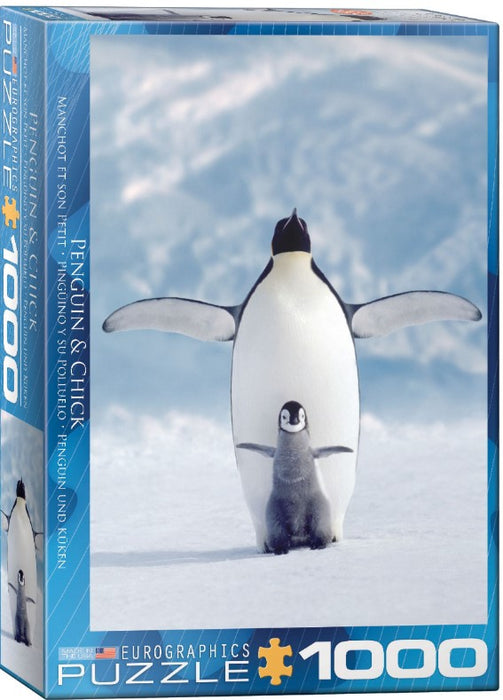 Jigsaw Puzzle: Penguin & Chick (1000 Pieces) - Unwind Board Games Online