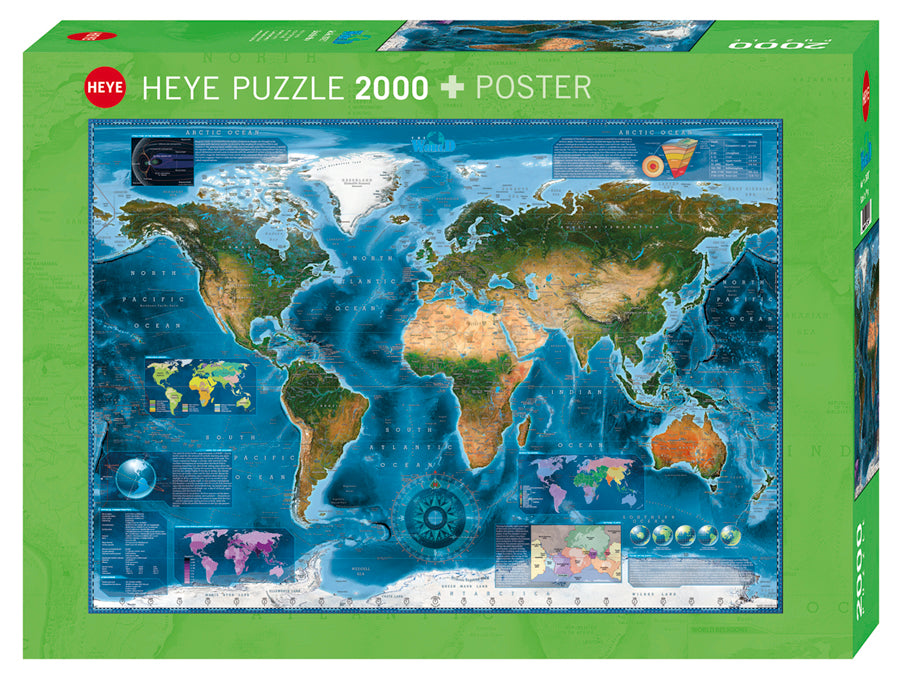 Jigsaw Puzzle: HEYE - Map Art Satellite Map (2000 Pieces)