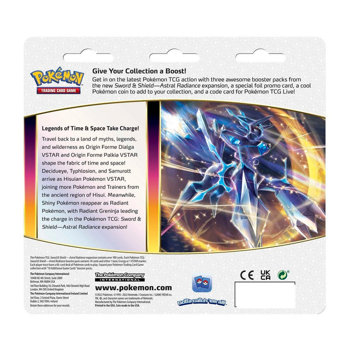 Pokémon TCG: Sword & Shield-Astral Radiance 3 Booster Packs.