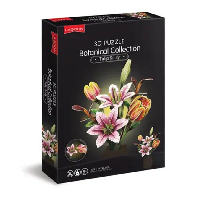 Lily & Tulip 3D Flower Puzzle