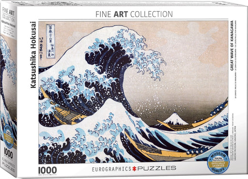 Jigsaw Puzzle: Great Wave of Kanagawa by Katsushika Hokusai (1000 Pieces) - Unwind Board Games Online