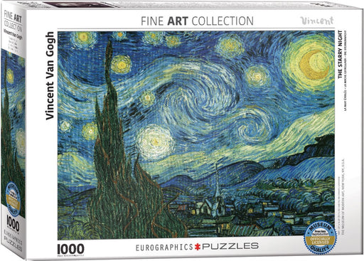 Jigsaw Puzzle: Starry Night By Vincent Van Gogh (1000 Pieces) - Unwind Board Games Online