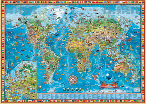 Jigsaw Puzzle: Map Art Amazing World (2000 Pieces) - Unwind Online