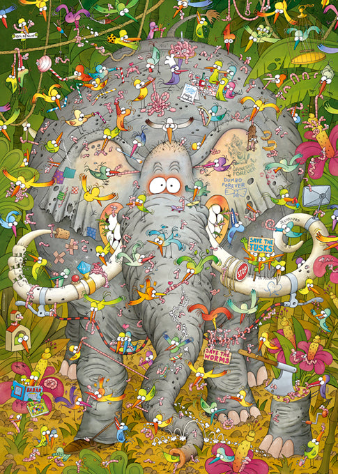 Jigsaw Puzzle: Degano Elephant's Life (1000 Pieces)