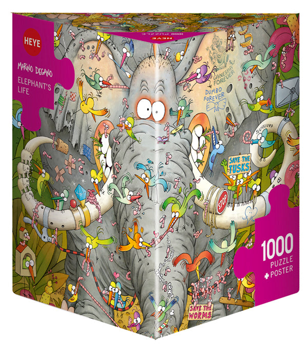 Jigsaw Puzzle: Degano Elephant's Life (1000 Pieces)