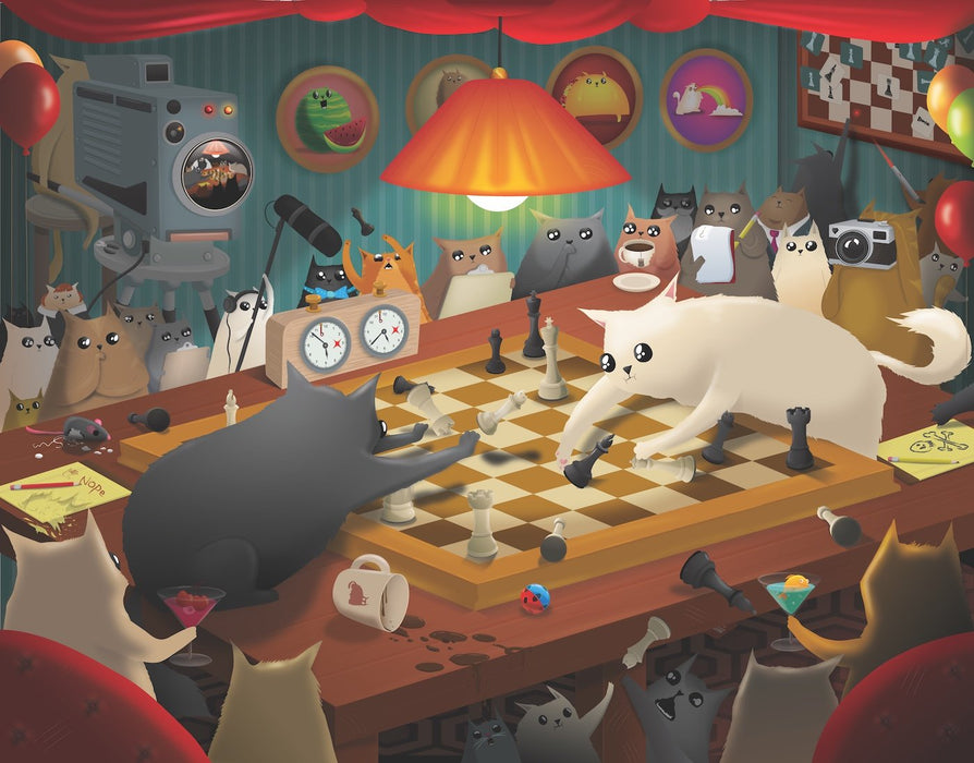 Exploding Kittens Puzzle: Cats playing Chess (1000 pcs)