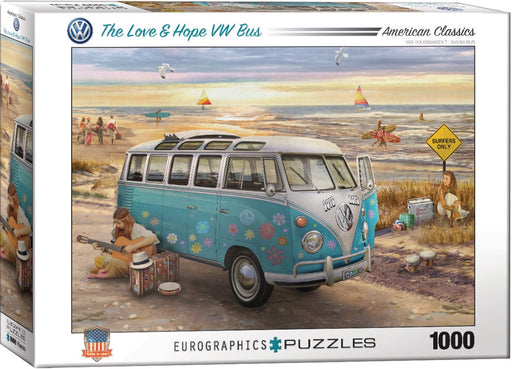Jigsaw Puzzle: The Love & Hope VW Bus (1000 Pieces) - Unwind Board Games Online