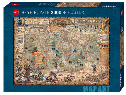 Jigsaw Puzzle: Map Art Pirate World (2000 Pieces) - Unwind Online
